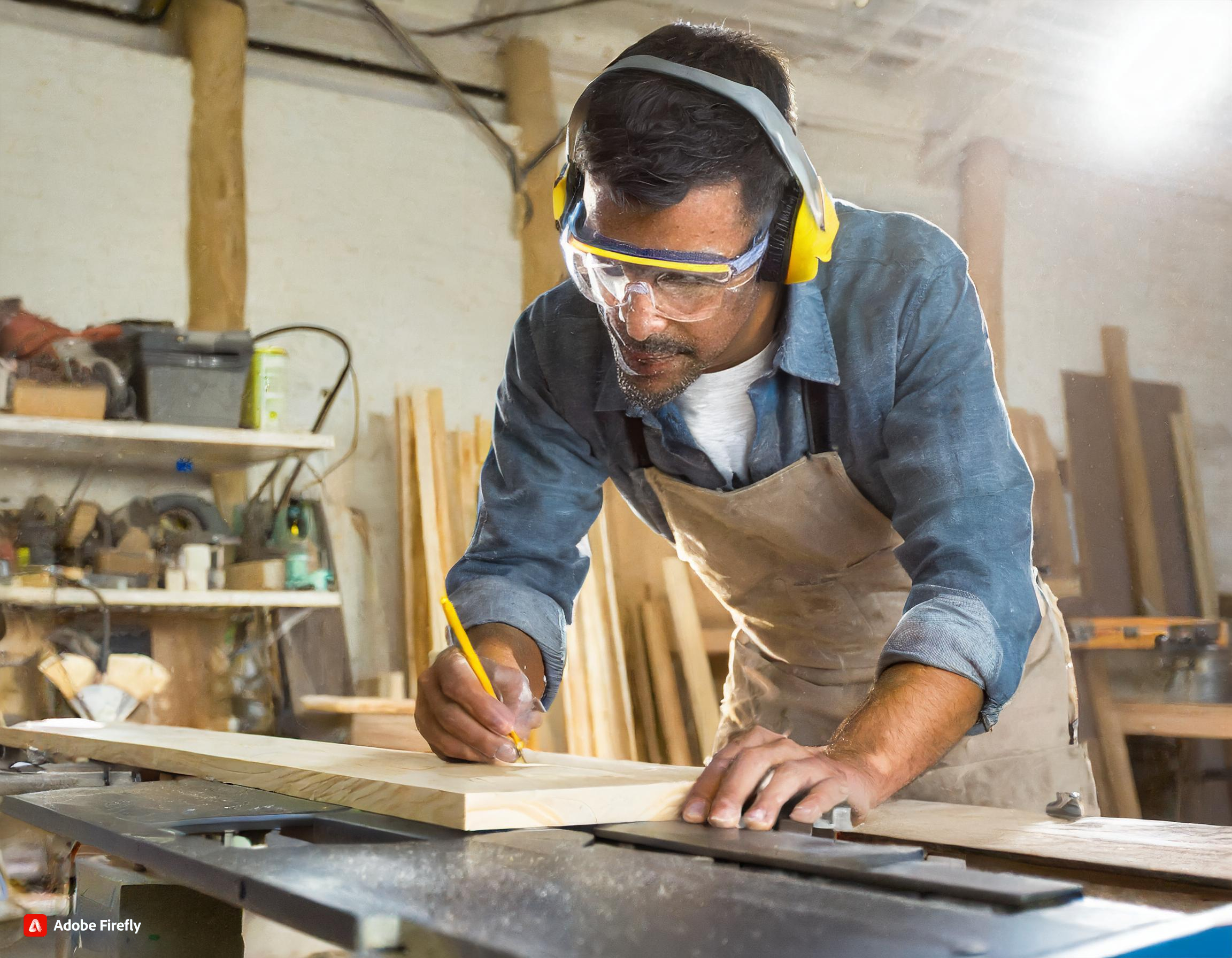 safety PPE for woodworkers on table saw